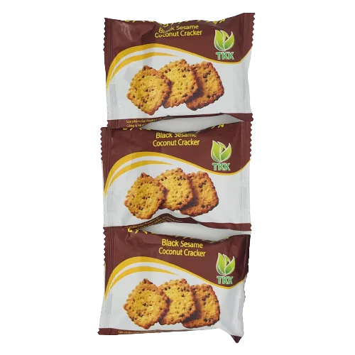 Japan design Black Sesame Coconut Biscuit Cracker with Vietnam Factory Price 300g box