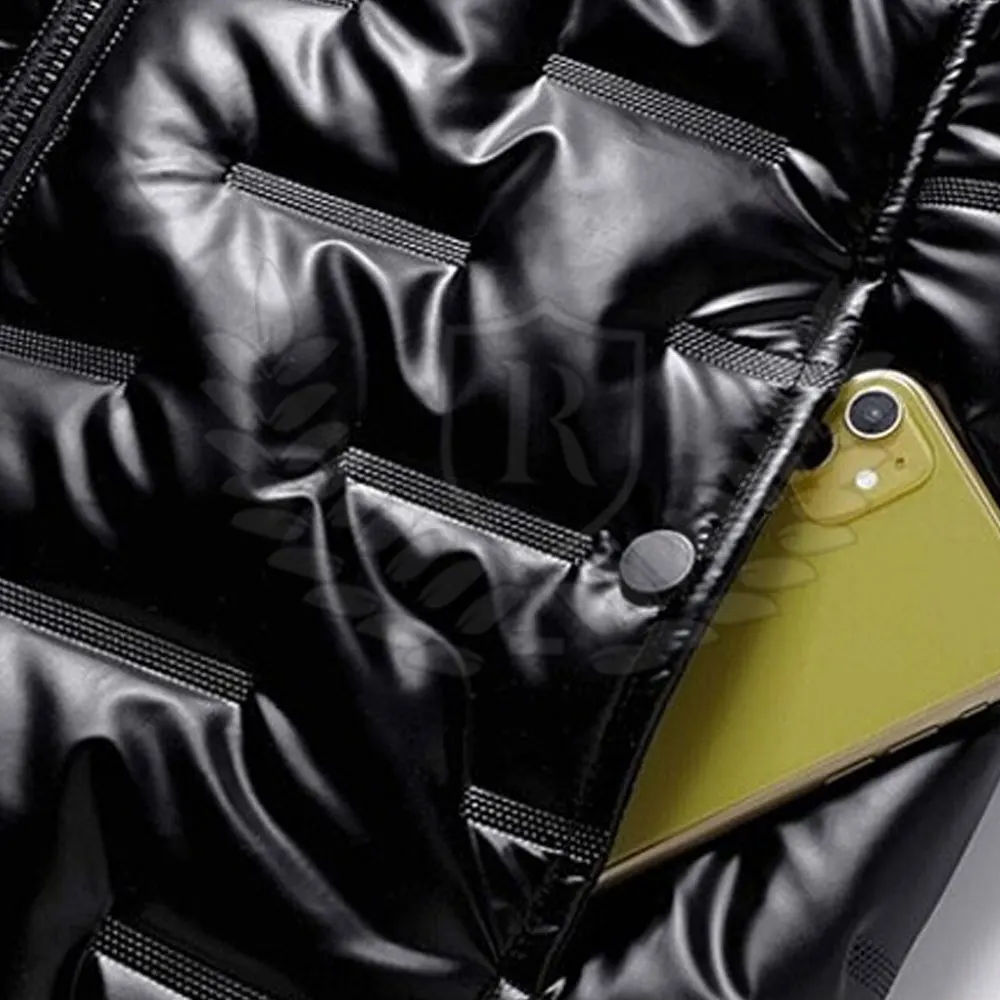 Jacket Men Hand Pockets Turn Down Collar Zip Up Front Durable  Casual Wear Puffer Jacket