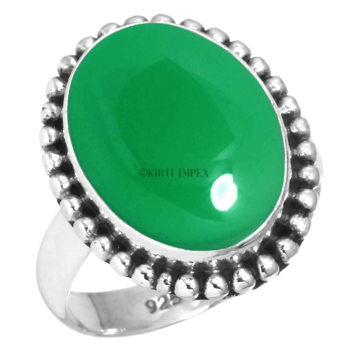 Vibrant Crystal Mixed Shapes Green Onyx Designer Designs Silver Overlay Boho Rings Vintage Women Jewelry For Retailers