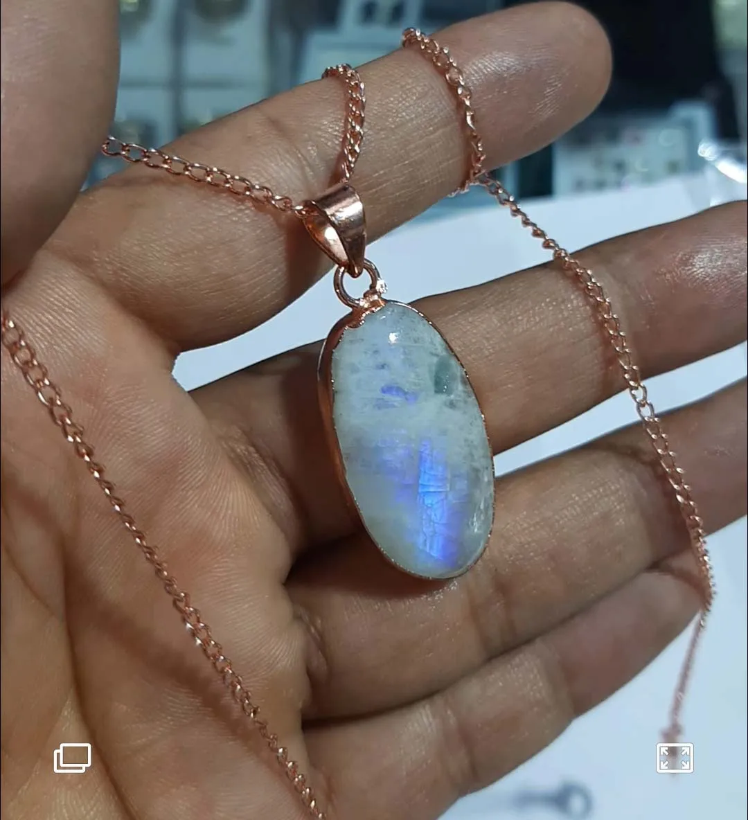 Aqua chalcedony gold vermeil pencil pendant