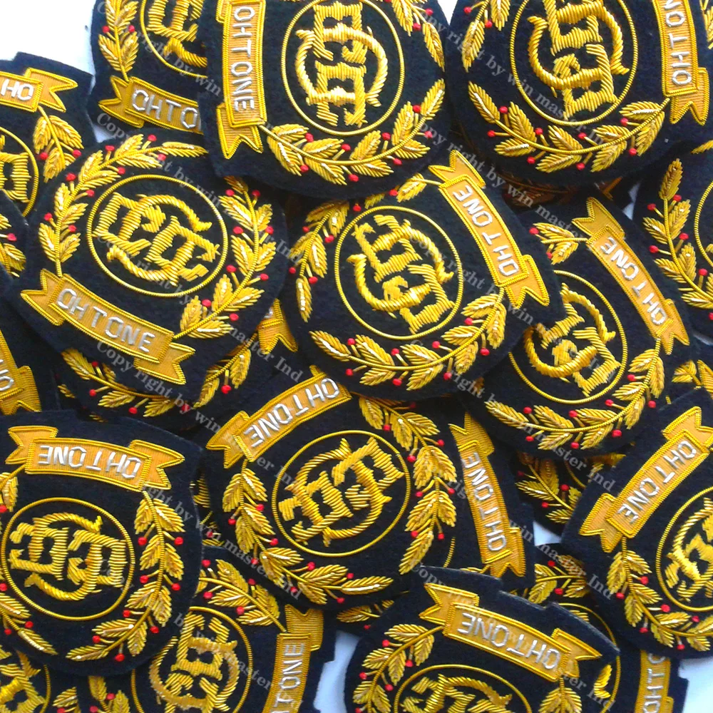 bullion Ceremonial golden emblem rank Ceremonial badges blazer patch badge