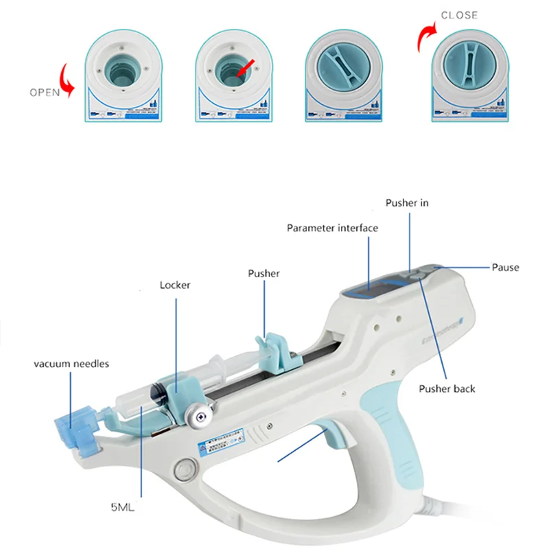 Korea Vital Injector  Needles Skin Rejuvenation Water Mesotherapgy Gun 5 Pins 9 Pins Needle Vacuum MesoGun