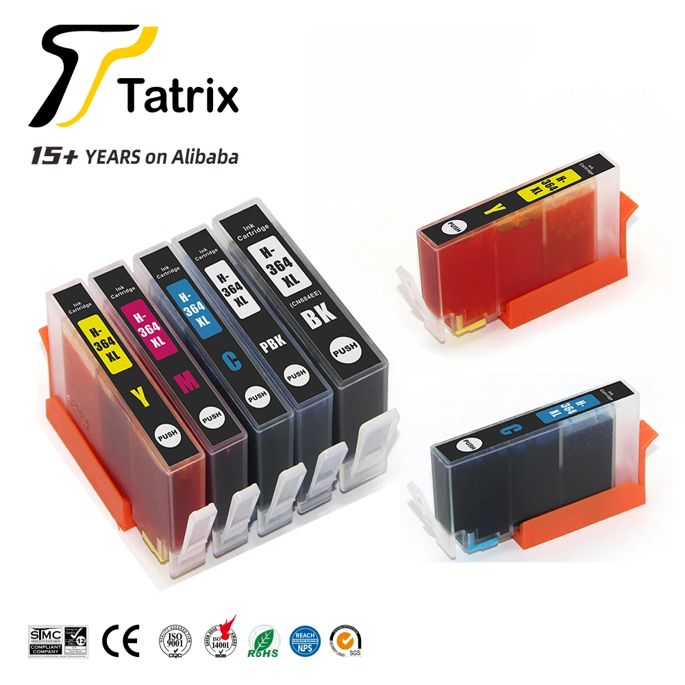Tatrix RTS premium 364XL ink cartridge Compatible Color Printer Ink Cartridge for HP printer  364XL ink cartridge