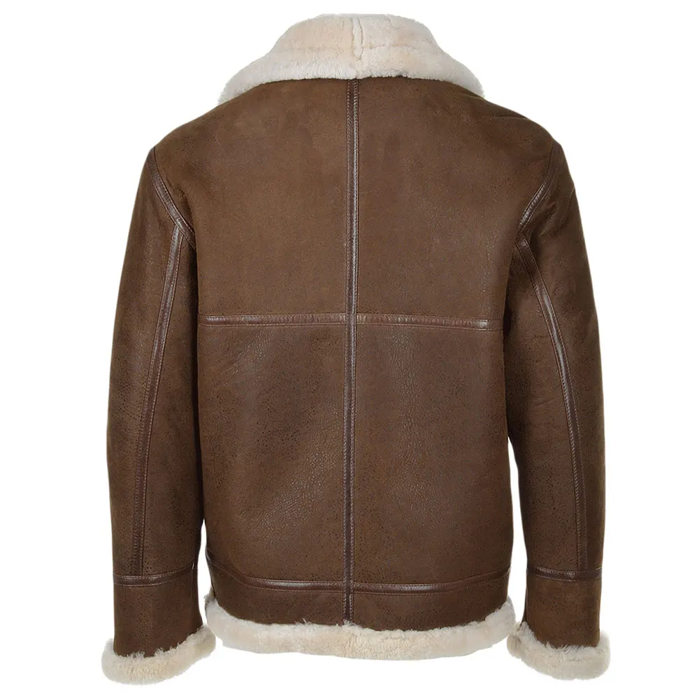 Мужская зимняя куртка из коричневой кожи с меховой овчиной/куртка из натуральной кожи с мехом овчины/Новейшая стильная куртка для мужчин