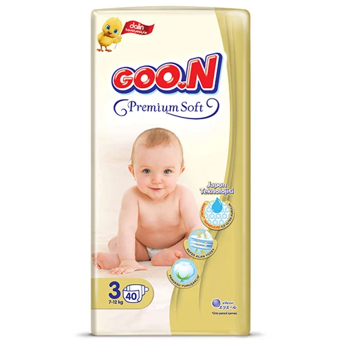 Мягкие детские подгузники Goon Premium размер 3 40 шт. (7-12