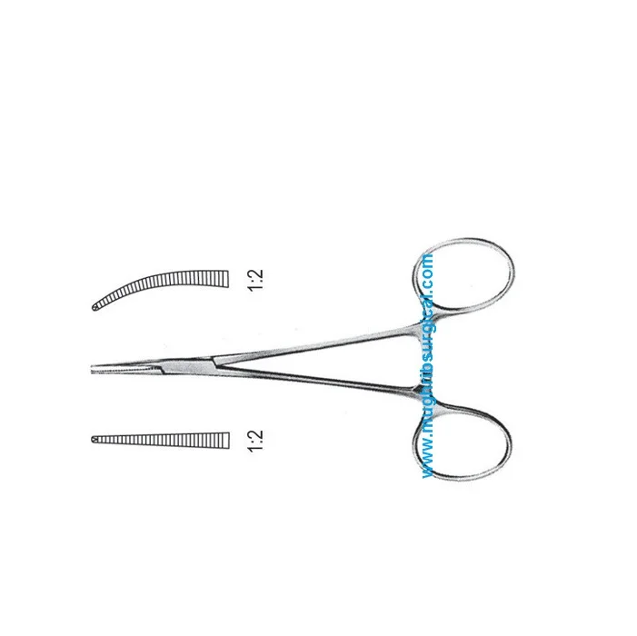 Micro Mosquito artery Forceps 1x2 teeth curved 12cm Surgical Instruments Manufacturer and Exporter