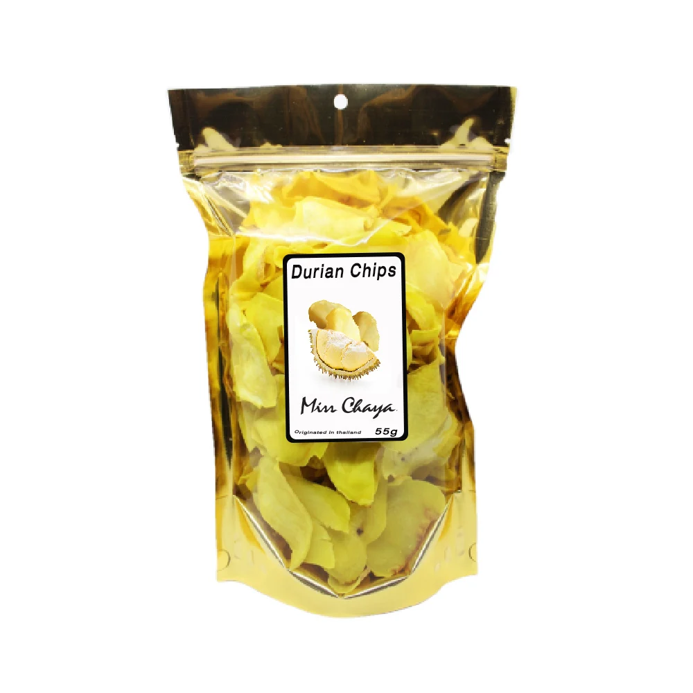 GMP Certificated  Fried Processing Type Salty Taste Fruit Origin Durian Crispy Chip Export From Thailand