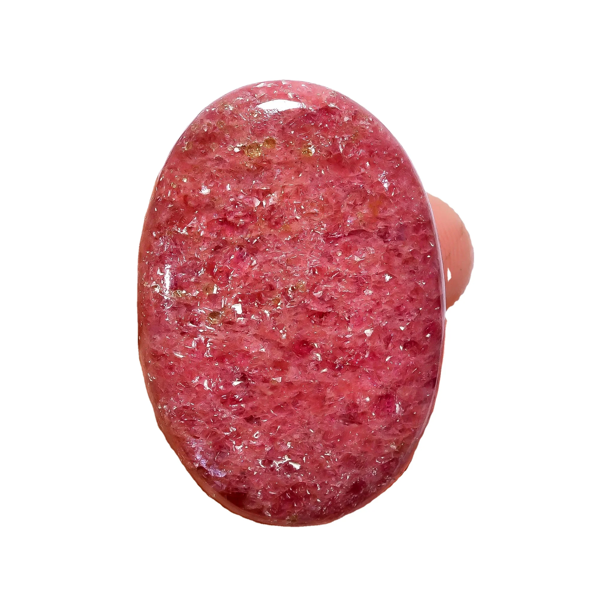 Exclusive Top Grade Quality 100% Natural Rhodonite Oval Shape Cabochon Loose Gemstone For Making Jewelry 65.5 Ct. 37X25X6 mm