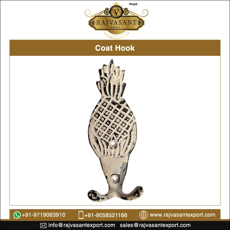 Wall Rack Mount Antique Design Cast Iron Double Coat Hooks from Top Supplier