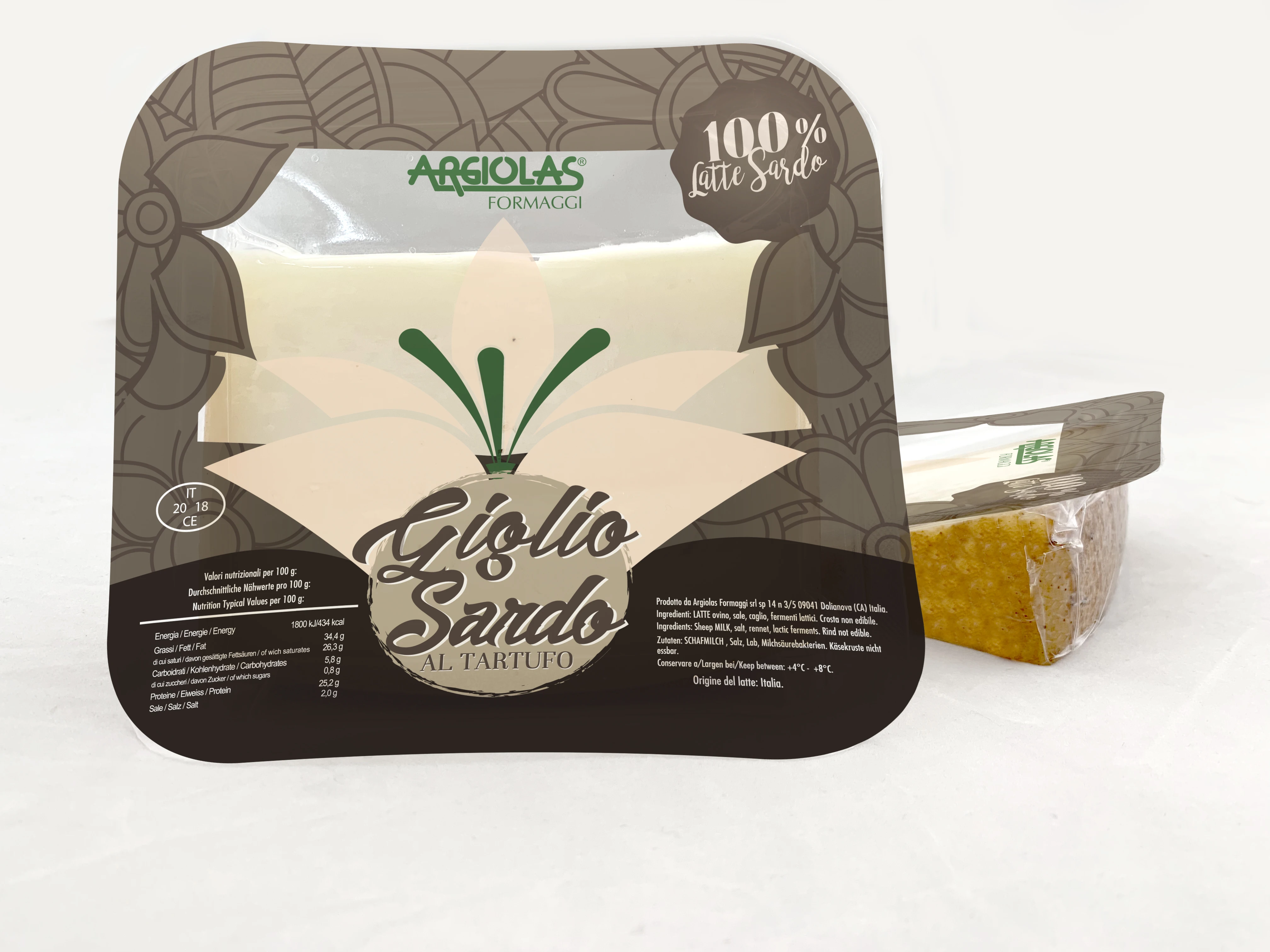 Italian Pecorino cheese with Truffle Giglio Sardo al Tartufo Argiolas Formaggi Made in Italy Sardinian Cheese
