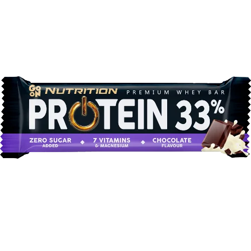GO ON NUTRITION PROTEIN 33% premium protein bar Delicious chocolate flavor 50g chocolate-flavored covered with vanilla coating
