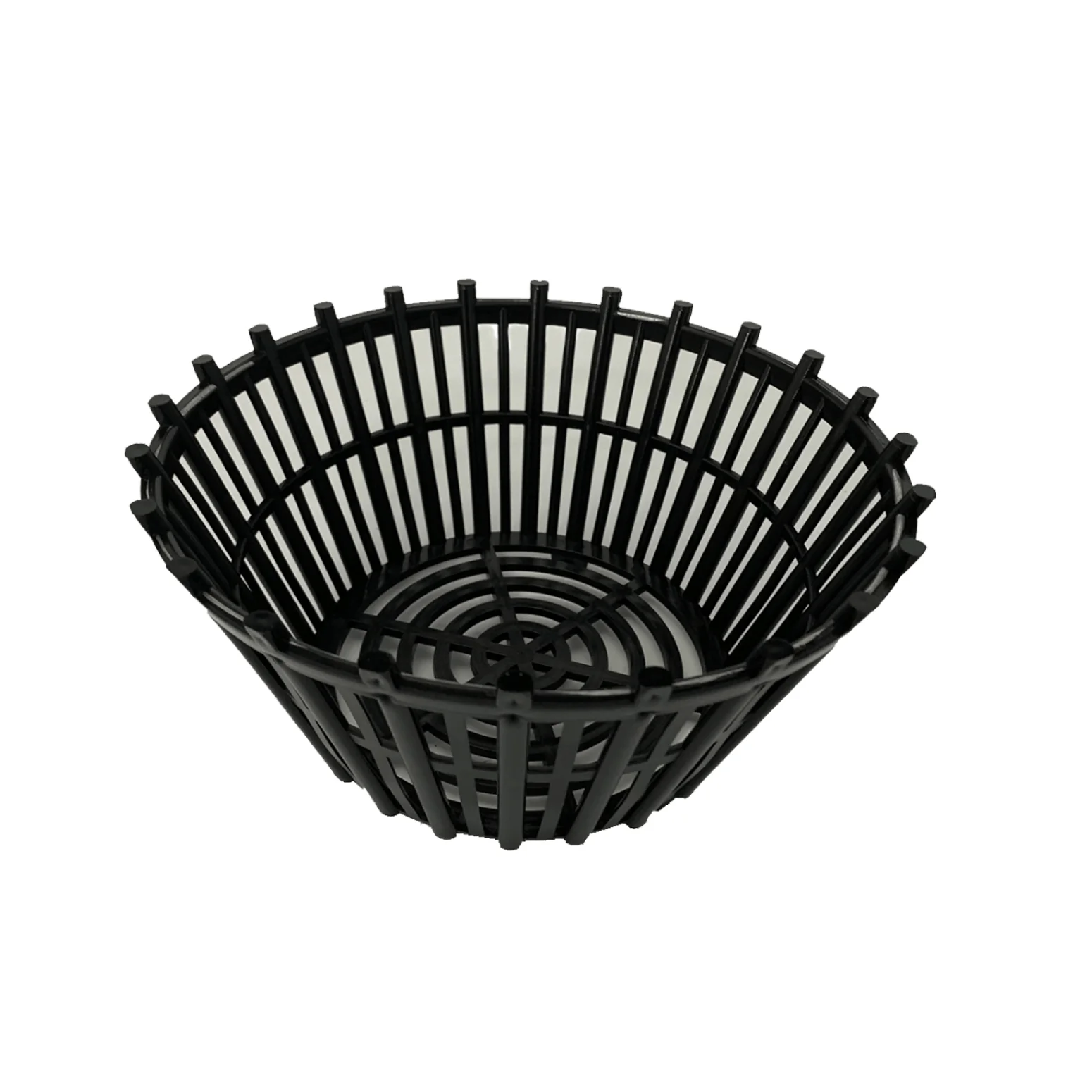 Modern Black Not Coated Round plastic flower basket Outdoor Garden Plastic Orchid Black Round flower pot
