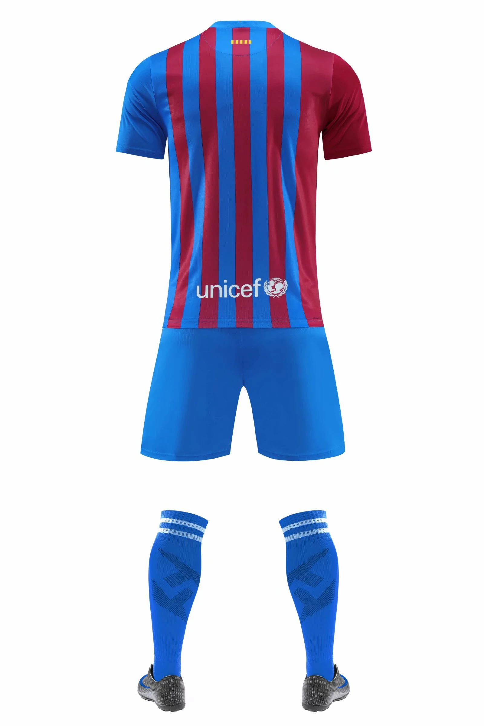 Fitness T Shirts Football Training Suits Soccer Uniform Football Jersey Soccer Wear Shorts Stripes Quick Dry Sport Blue and Red