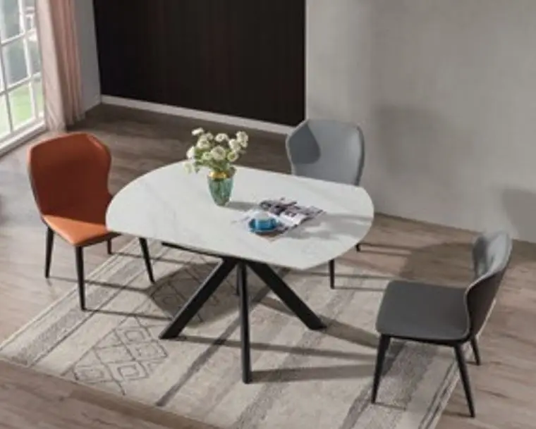 Top Quality  Luxury Home Decoration Furniture Stone Circular & Boat Shape B5418 Ring Shaped Extensive Dining Table