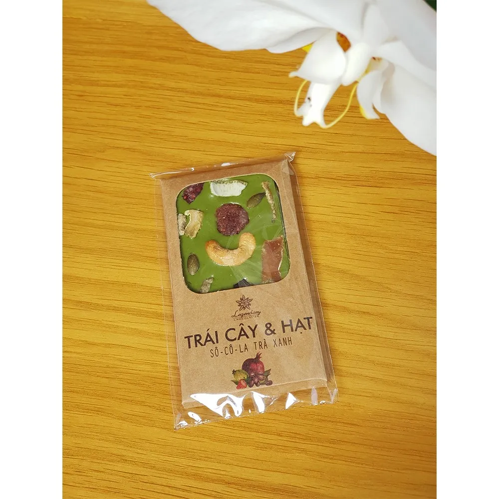 Qualititive product custom tea garden matcha chocolate bar with fruit and nuts for this christmas