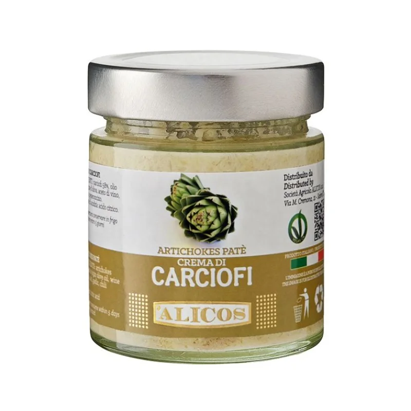 Made in Italy ready to eat preserved food for bruschetta glass jar 180 g artichokes patee for seasoning