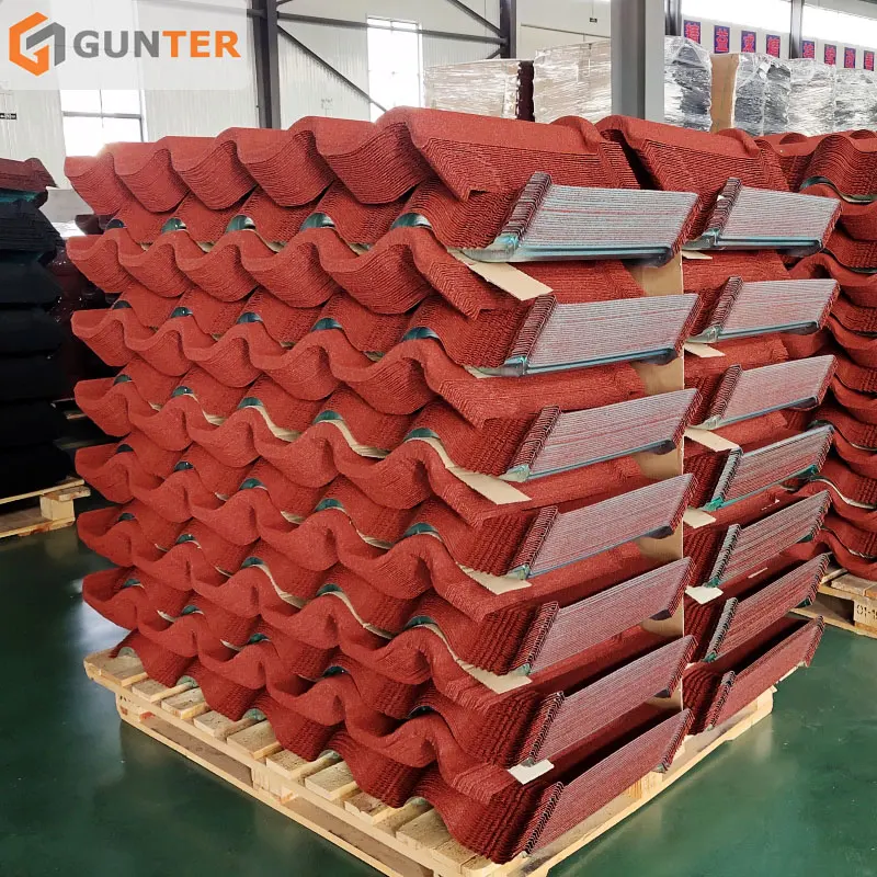 
Construction Building Roofing Materials Stone Coated Metal Roofing Tile 