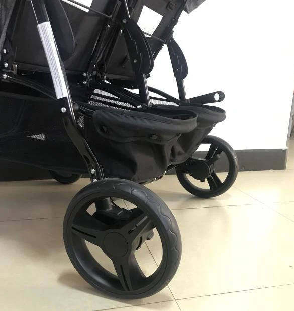 
comfortable high classic two seat smooth carrying hot sell baby twin stroller tandem 