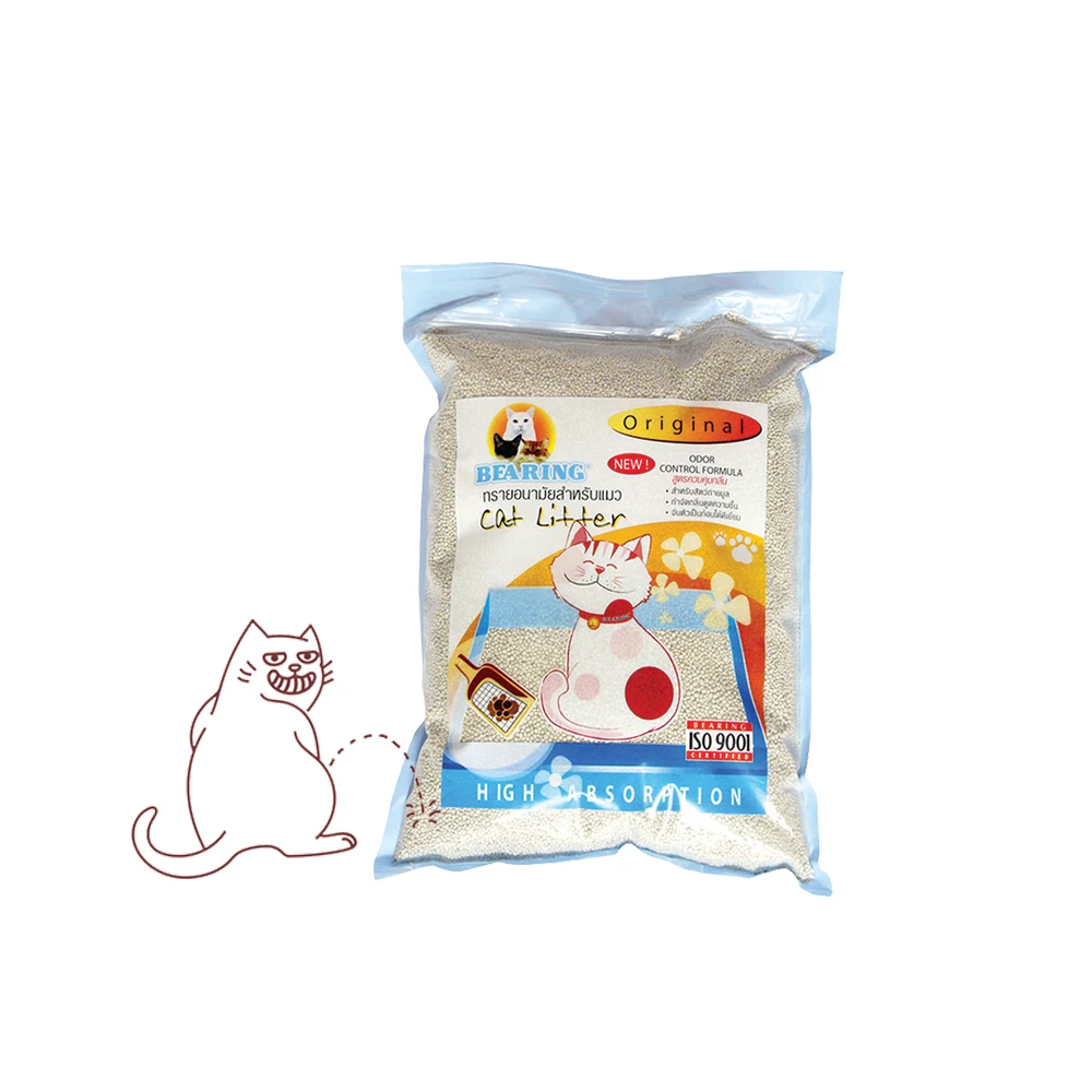 No.1 Easy Clumping Cat Litter of BEARING Cat Litter sand Extra 3 kg with Odor Absorbing Technology #Original scent from Thailand