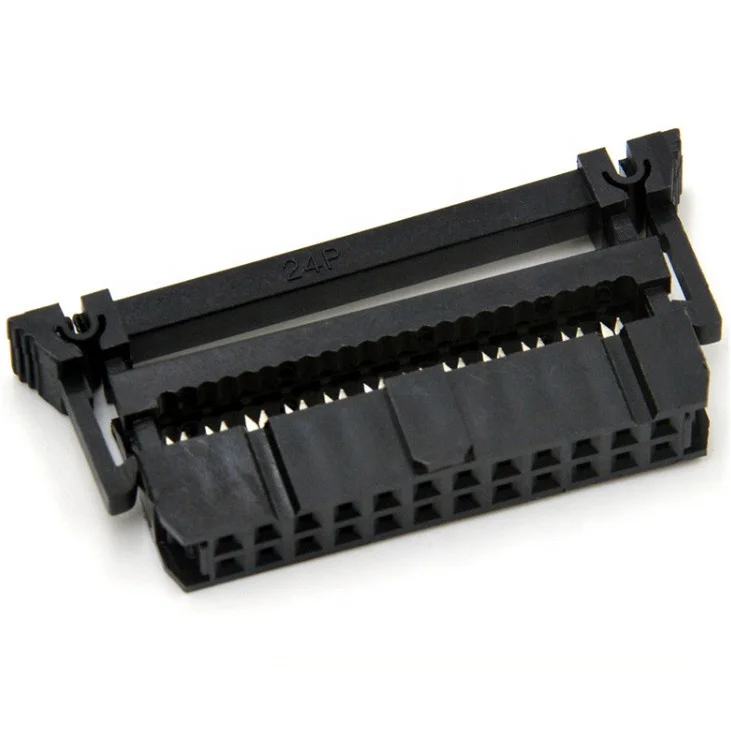 2.54mm Pitch  6P 8p 10p 12p 14p 16p 18p 20p 24p 26p IDC Female Header Socket Connector with side holders flat cable connector