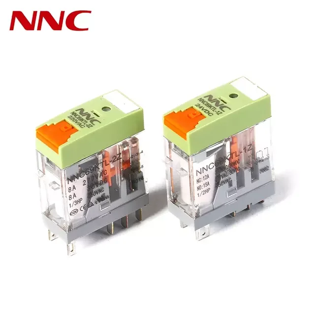 NNC miniature PCB electric Relay NNC69KTL -2Z JQX-14FTL 2C 8A DC 3V-24v voltage 8pin socket mounting relay with LED