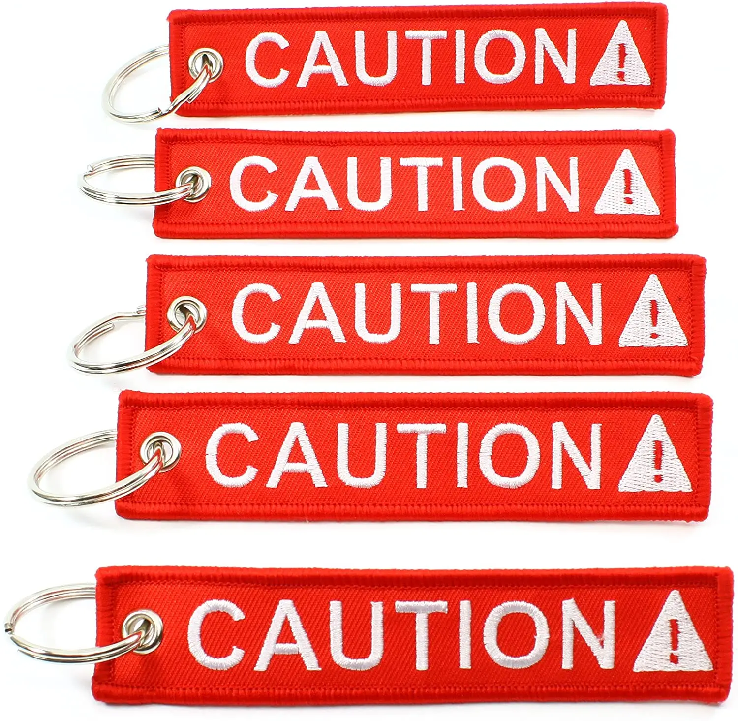 Красный фон осторожность патч Брелок Тип