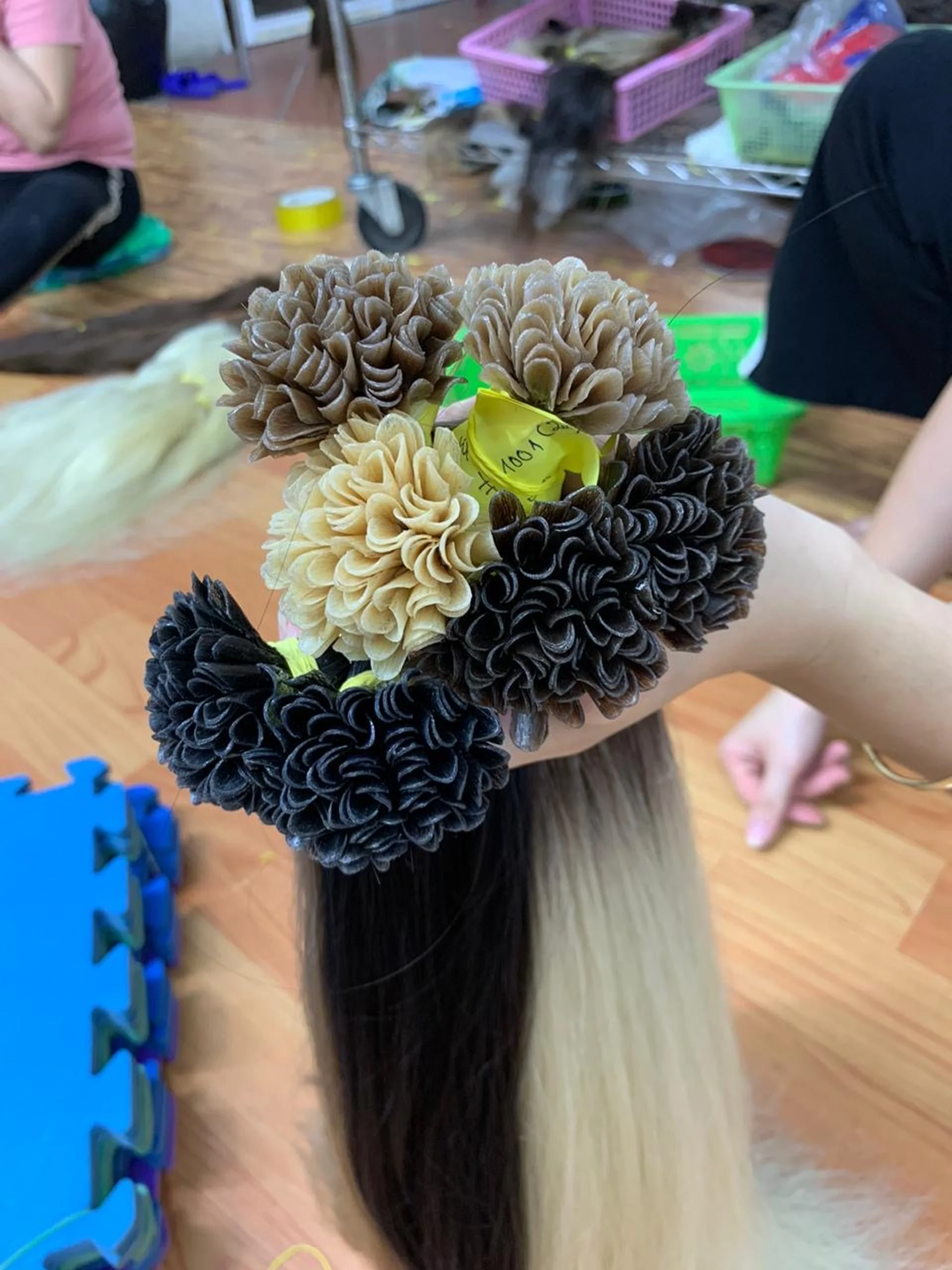 No Tangle Remy Virgin Hair Extension High Quality Keratin Bonds  Flat tip Hair from Bamboo hair Vietnam