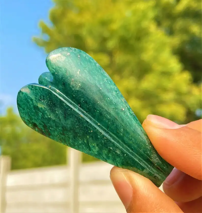 Green Jade Angel | Guardian Angel Green Jade Crystal | Jade Crystal Angel for Sale