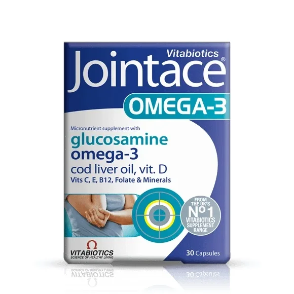 Vitabiotics Jointace Omega-3 масло и Глюкозамин 30 капсул (5 021265 221806) Omega 3 масло печени трески Глюкозамин 30 капсул мягкого геля