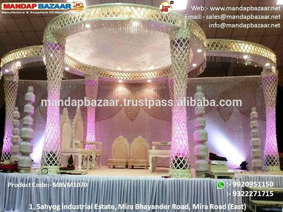 Jali Customized Modern Flower-shaped Fiber Chair Indian Wedding Party Events New 006 Portable Big Wedding Mandap Decoration