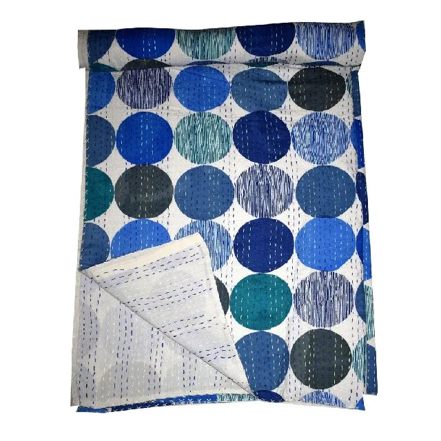 New Arrival Beautiful Comforter Bed Cover Bedspread Blanket Dot Printed Kantha Quilt set
