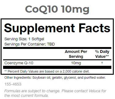 gMPc CoQ10 10mg Softgel Capsule Made in USA Bottle Bulk Private Label Coenzyme Q10 Dietary Supplements