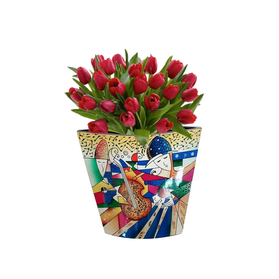 
Vase Fleur Love Handle Vase Red Flower Vase Made in Vietnam 