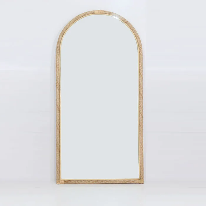 Sundown Stand Mirror Natural Rattan
