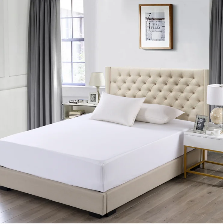 Anti-Pull Flame Retardant Rectangular Hypoallergenic 100% Polyester Knitted Plain Waterproof Mattress Cover