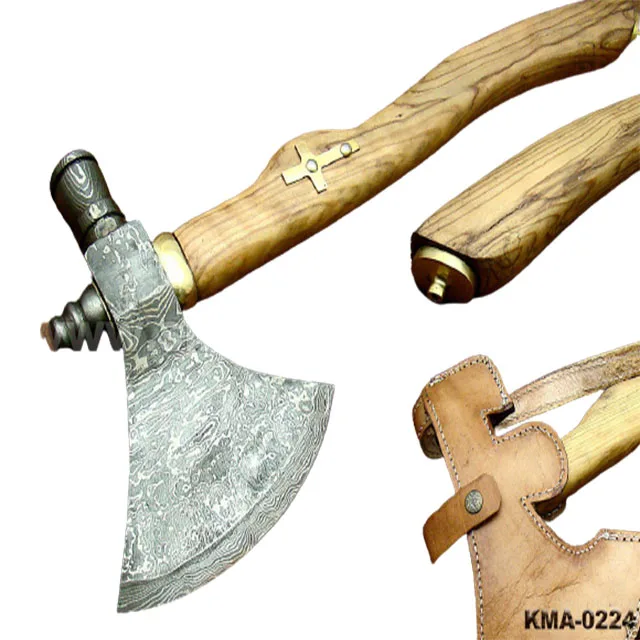 Custom Handmade Damascus Steel Axe With Handle Material Wood
