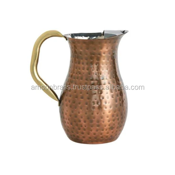 Handmade Simple Design Pure Copper Water Jug With Finest Quality Large Size Solid Copper Water Jug From India