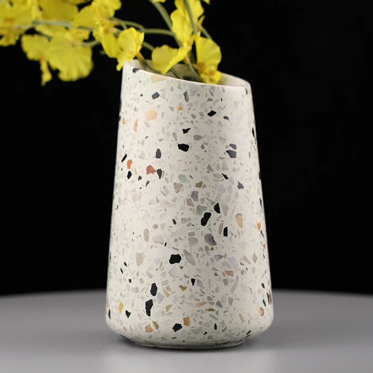 Decoration Home Indoor Artificial Product Terrazzo Stone Vase For Decoration