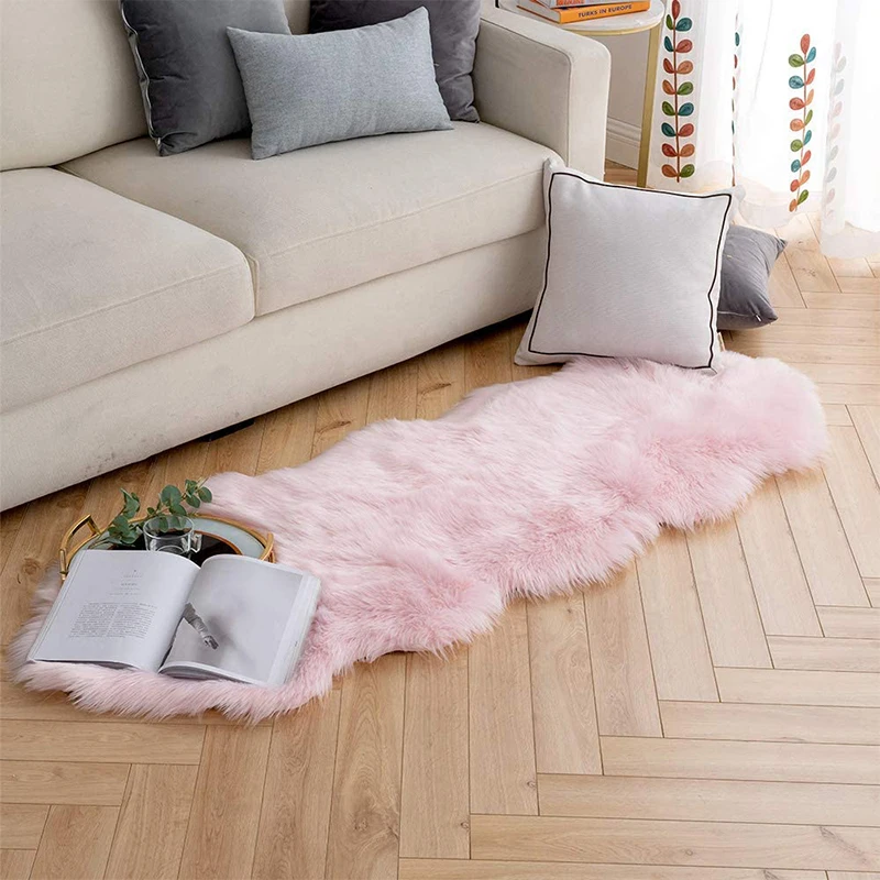 Super Soft Long haired Sheep Skin Faux Fur Carpet Rug for living room