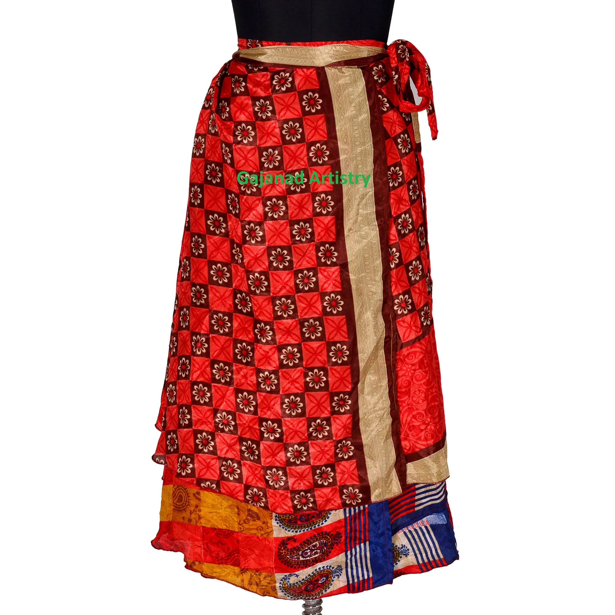 Wholesale lot Vintage Indian Silk Maxi Skirt Bohemian Floral maxi Hippie Skirts Boho Summer skirts Wrap one size