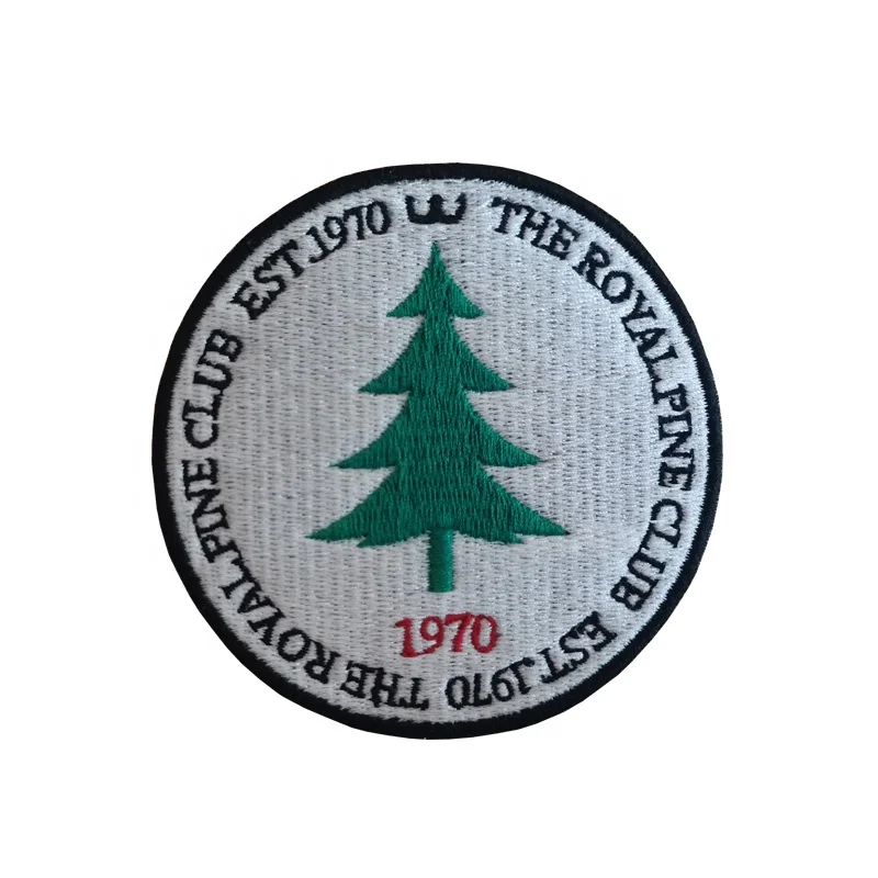 
hot sell on ETSY custom embroidery pine clue patch for jacket sew-on Embroidered logo patches for outerwear 