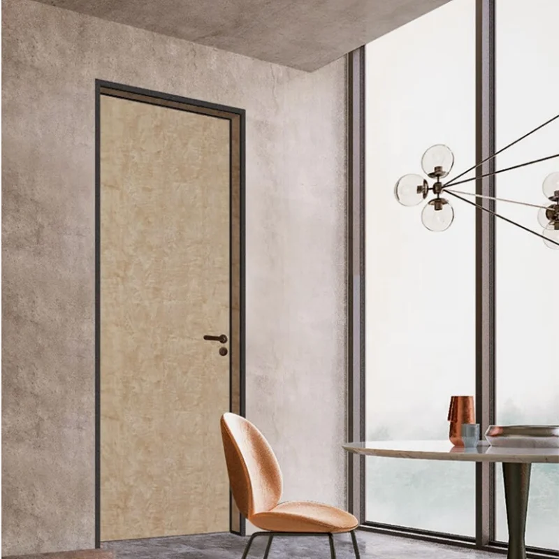 Modern style latest design interior melamine solid wooden office door