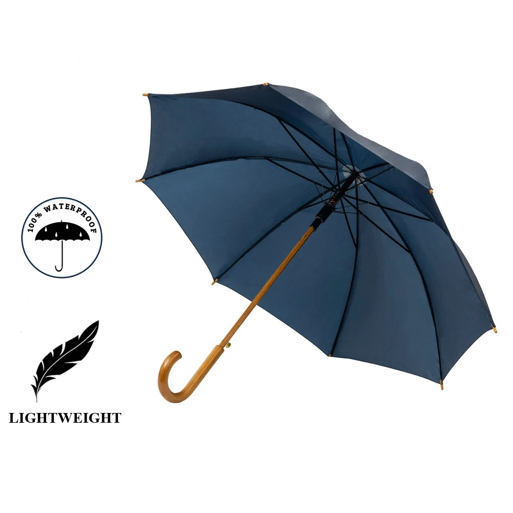 
Экспортный Высококачественный водонепроницаемый зонт с деревянной ручкой для мужчин и женщин, печать логотипа, индивидуальные размеры, оптовая продажа 