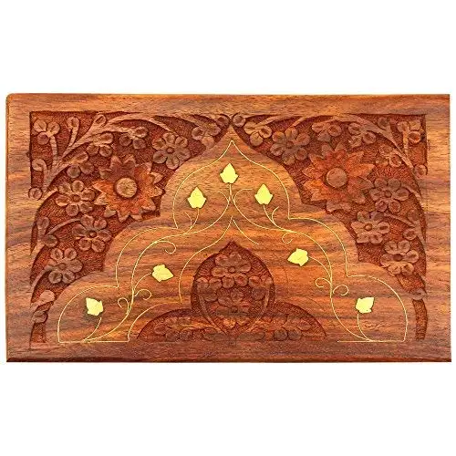 Wood and Brass Designer Jewelry storage Box Royal Luxury Wooden  Gift Box   Jewelry Packing Wood Box