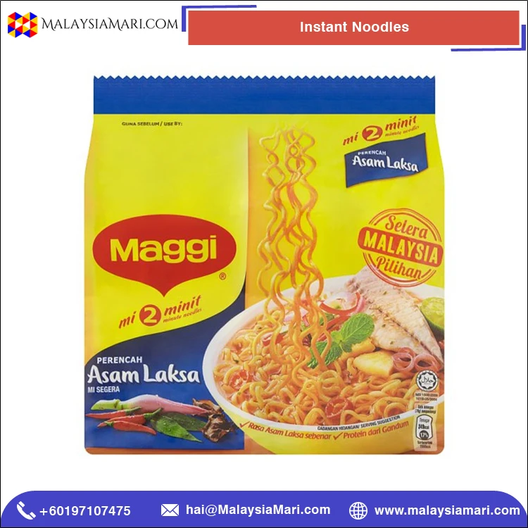 2021 Top Selling Instant Noodles Easy To Make Maggi 2 Minutes Asam Laksa 5 x 78g at Low Market Price
