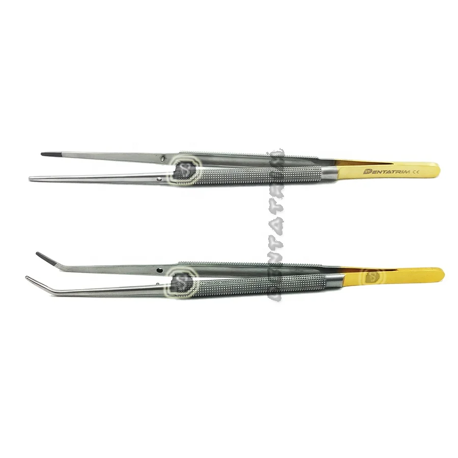 TC шовные щипцы для завязывания Пинцет прямые и изогнутые 7 дюймов Ортодонтические стоматологические хирургические