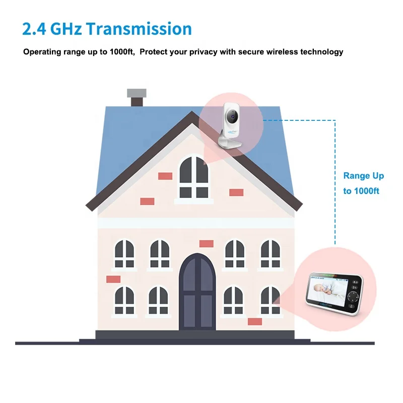5.0 inch baby camera night vision video baby monitor