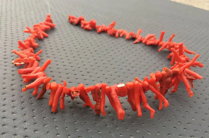 125 Piece Natural Genuine Red Coral Stick 1 Strand Branches Tree Raw Untreated Rough Making Jewelry