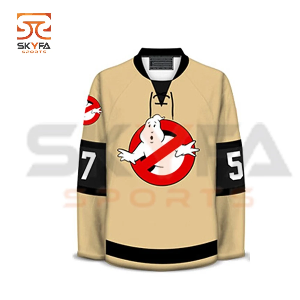 Черная классическая майка для хоккея с шайбой командные клубы Лига сублимация мужчин