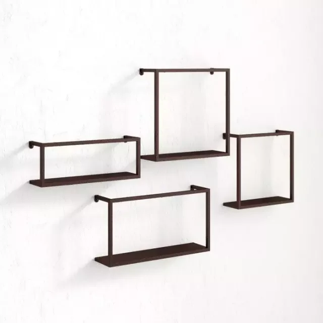 4 piece wall shelf black metal wall shelf